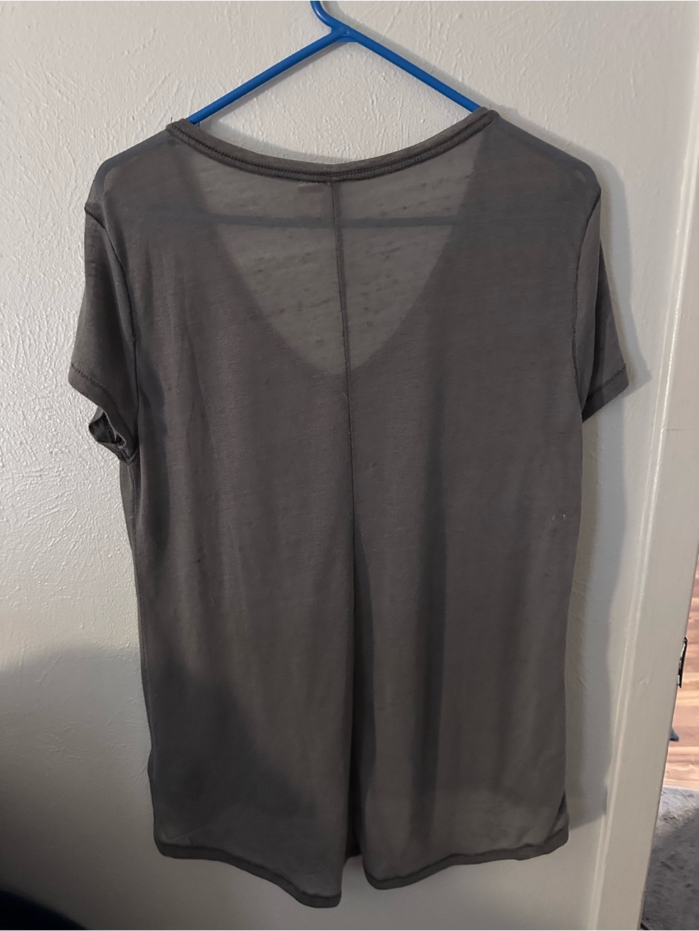 Divided Gray V-Neck Short Sleeve Tee - Picture 2 of 3